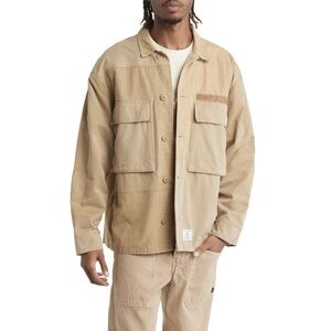 Alpha Industries Mixed Media Beige Shirt Jacket